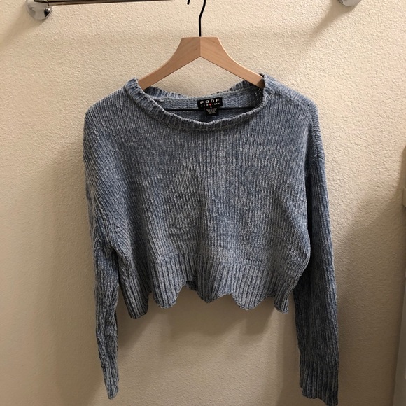 POOF SCALLOP TRIM CROP SWEATER - Picture 2 of 3